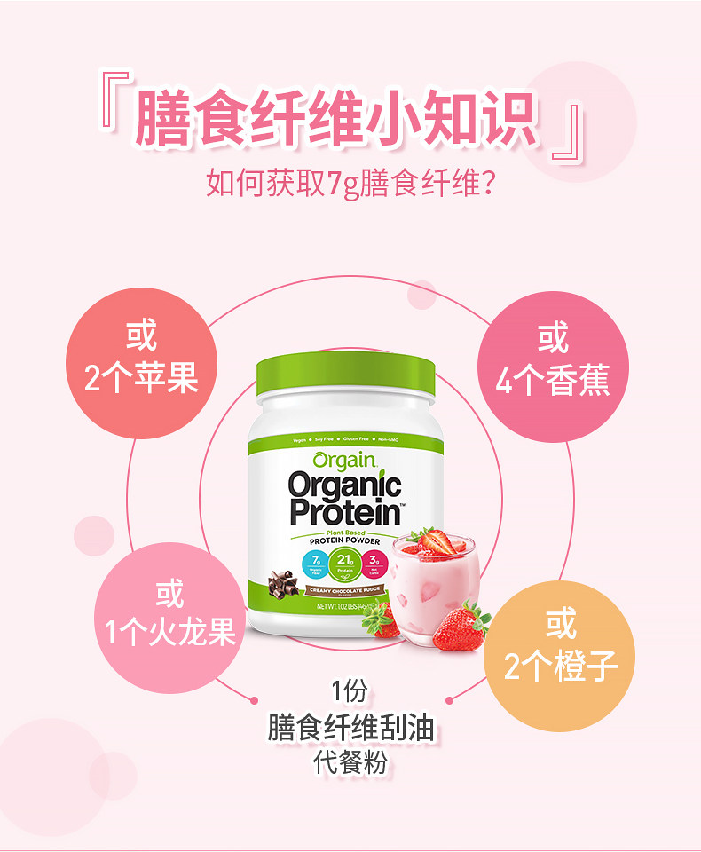 低于海淘 美亚销量第一 USDA有机认证 Orgain 有机蛋白粉 462g/罐 天猫优惠券折后￥99包邮包税（￥199-100）2味可选