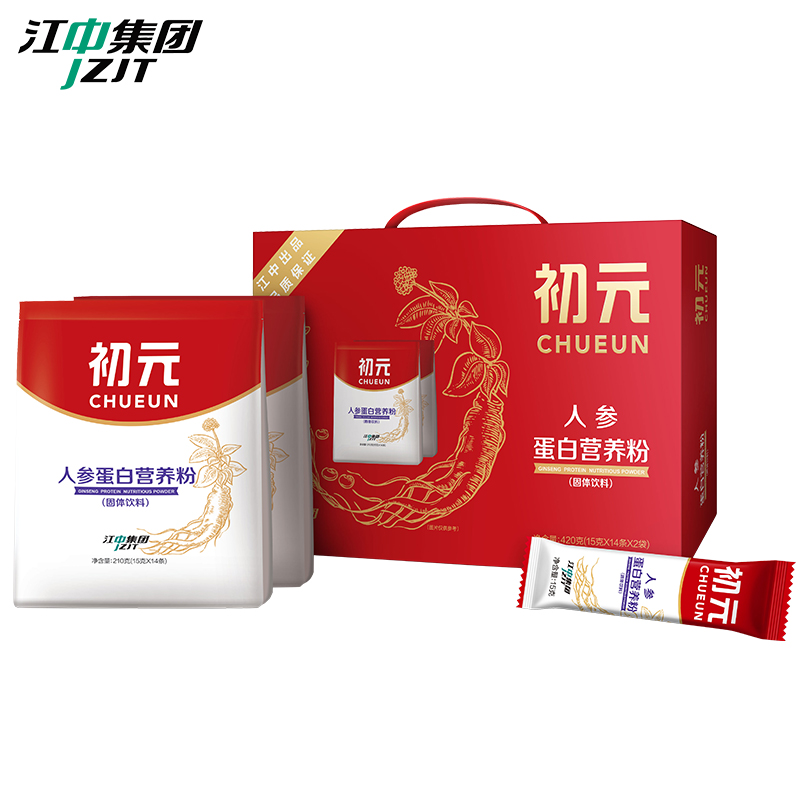 初元人参蛋白营养粉人参蛋白双重营养粉成人蛋白粉420g补充营养假一赔十
