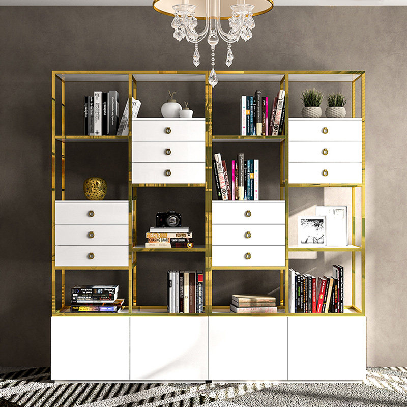 Light Extravagant Bookshelf Landing Modern Minimalist Shelve Book Room Living Room Show Shelf Decorative Shelf Bookcase Bookcase Combination