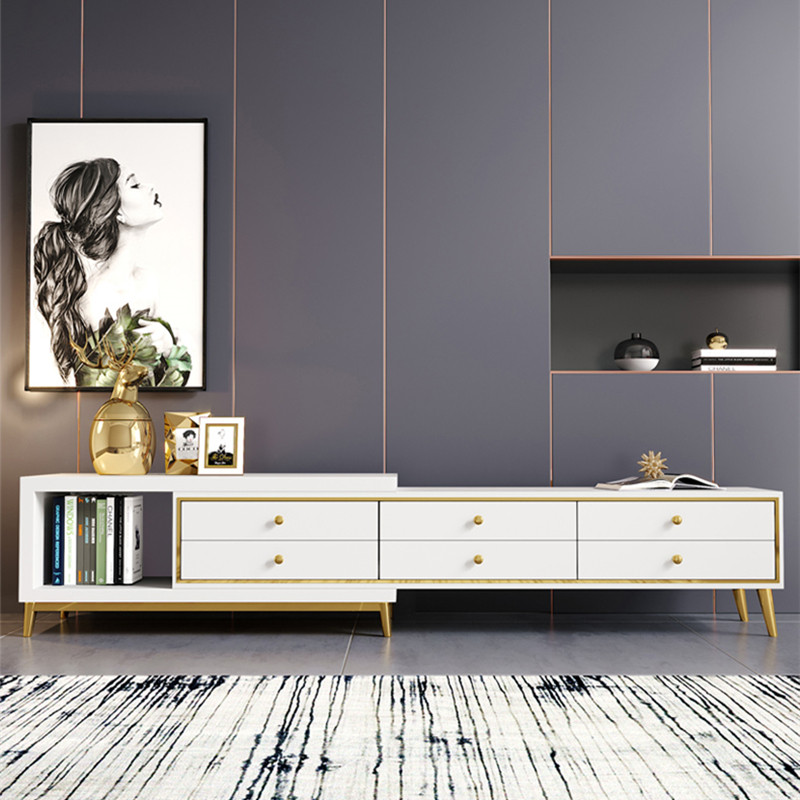 Light extravagant TV cabinet Tea Table Combination Suit Modern Minima Small Family type Living room Closet Nordic Rear Modern TV Cabinet
