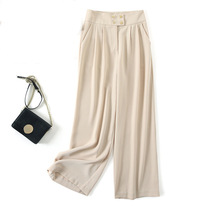 European and American light extravagant special cabinet cut with elevation end foreign trade original single big card tail goods wide leg loose straight cylinder covety suit long pants