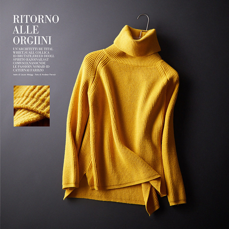 European and American Great Brand Export Foreign Trade France Brand Cut Withdrawal Cabinet Tailstock Large Size Size Autumn Wool Knit Cardiolu side opening fork sweater