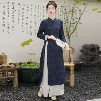 New Chinese-Style Cheongsam Dress for Women, Tea Attire, Tea Art Clothing Set, Zen Clothing, Chinese Style Tang Suit for Women, Spring and Autumn