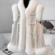 2025 winter new fashion slimming imitation fox fur national style buckle temperament vest young style