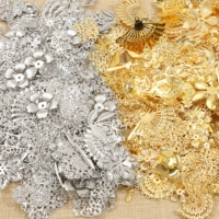 Золото+белое k -колор случайное смешивание в общей сложности 500 г