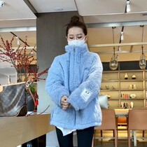 (Luo Luo Selected) Korean Lazy Wind Stand Collar Labeled Lamb Wool Thickened Jacket U045