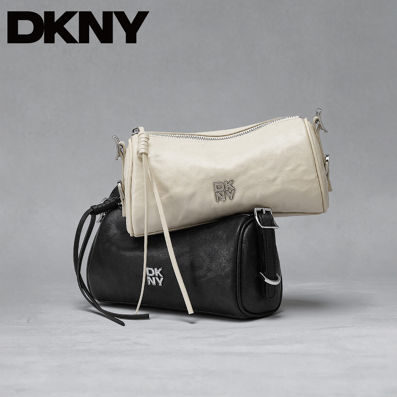 Dkny Tang Kenaer Underarm Bag Women's Cowhide 2026 New Pillow Bag Women's Cylindrical Bag Commuter Crossbody Shoulder Bag