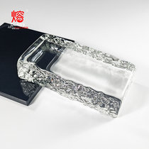 Solid Crystal Brick Ice Texture Hot Melt Glass Brick Transparent Brick Side Ice Textured Brick