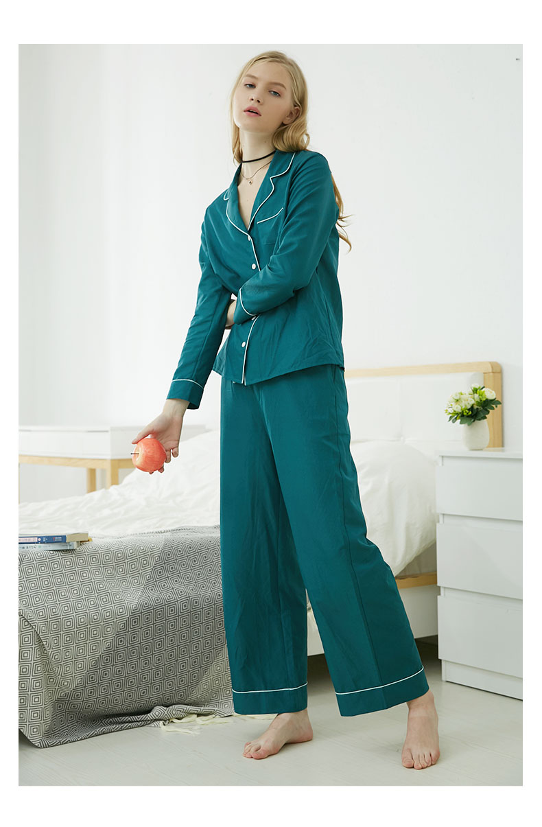曱 / yueyou đồ ngủ bằng lụa của phụ nữ Dịch vụ nhà dài tay bằng lụa 100% có thể mặc ngoài mùa xuân và mùa thu bộ thu đông đẹp cho nữ