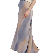 SELLYNEAR womens skirt summer new fashion French romantic flowing sense Tindall wear printed skirt