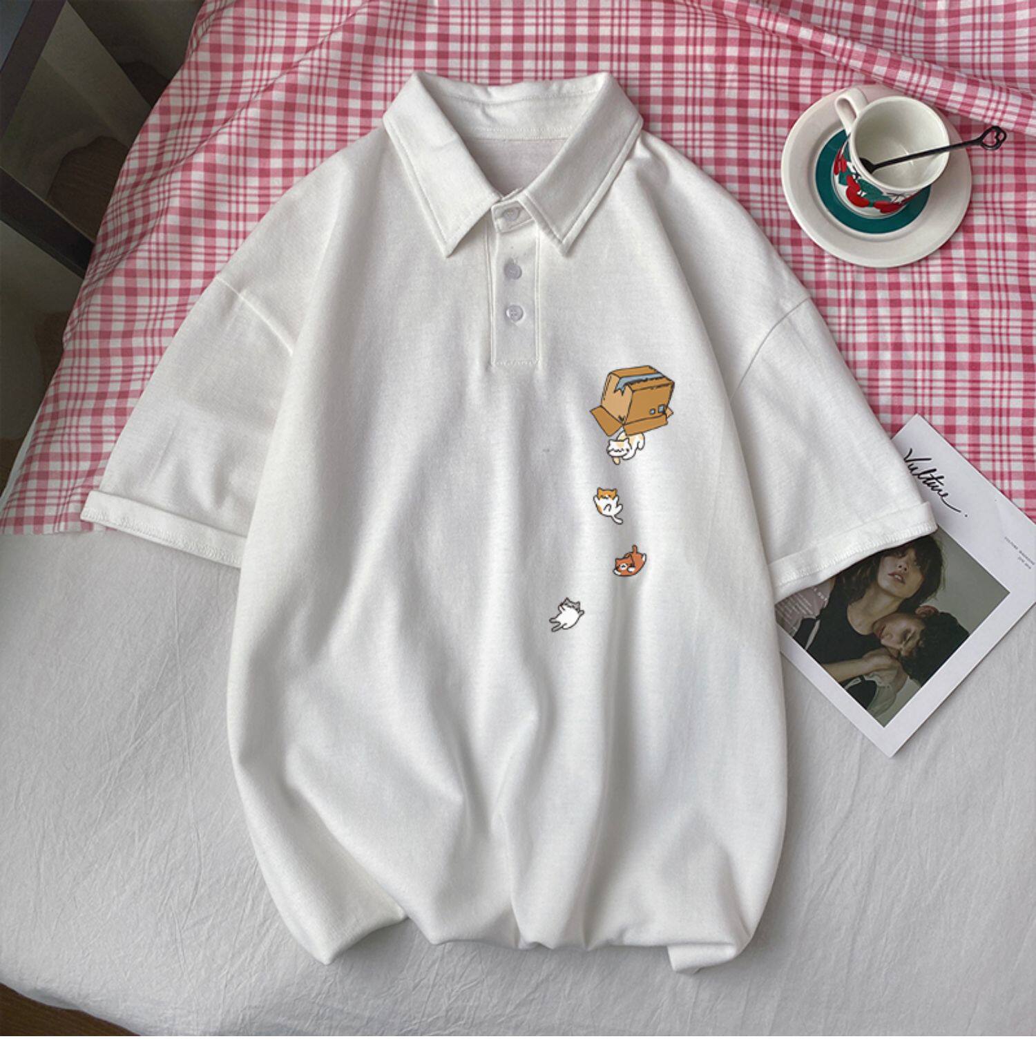 Tide, летняя трендовая футболка polo, японская футболка с коротким рукавом, большой размер 