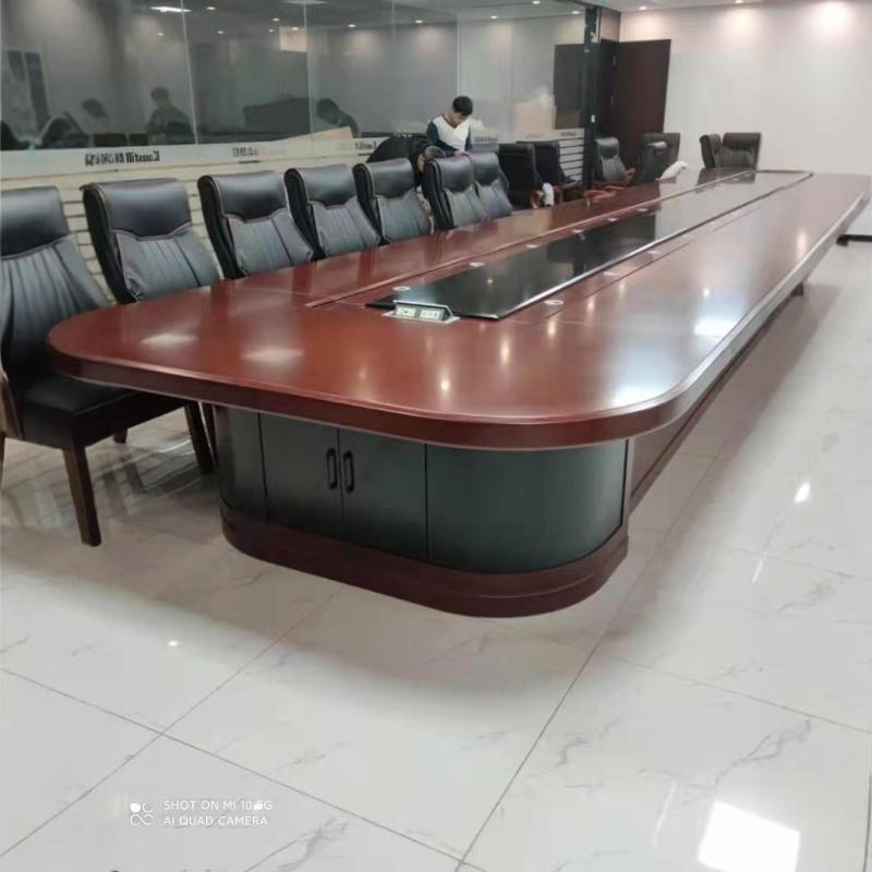 Large Desk Oval Training Reception Table Painted Solid Wood Conference Table and Chair Combination Long Table Office Furniture