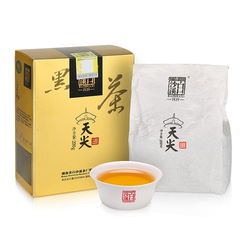 中国黑茶老字号！白沙溪 安化传统黑茶 松烟香天尖茶200