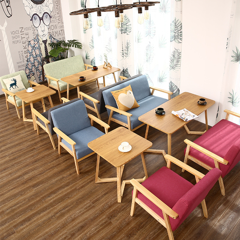 Café Sweet Milk Tea Shop Clothing Shop Dining Table And Chairs Single Double Casual Cloth Art Day Style Balcony Sofa