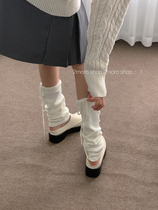 Tomorrow Store Korean fever same style strap drawstring green label white socks set ins niche autumn and winter pile socks