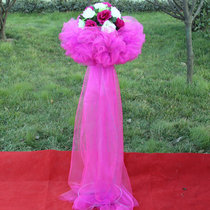 Wedding props snow yarn road lead shop celebration festival road lead flower Stainless steel lifting road lead shelf road lead silk flower snow yarn