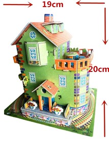 Paper Tie Pet House Small House Burning Paper Spirit Money Burning for Seven Qingming Sacrifice Pet Finished Paper House