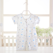 Hamic Baby Short Sleeve One-piece Clothes Baby Summer Bamboo Fiber Pyjamas newborns Harvest with children climbing for summer clothes