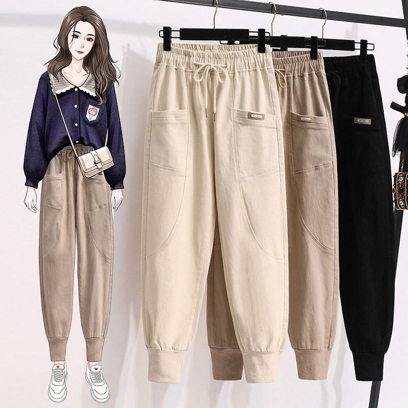 Clear cabin pick up front line big card cut special cabinet Withdrawal Foreign Trade Women's Clothing Loose Bunches Pants Fashion High Waisted Casual Pants