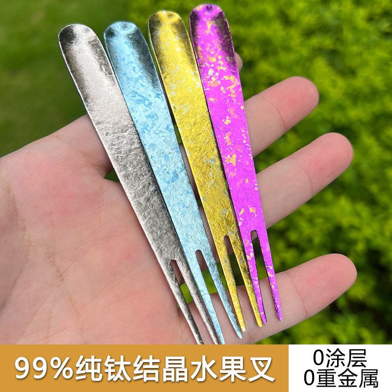 Pure Titanium Fruit Fork, Pure Titanium Tableware, Titanium Spoon, Titanium Tableware, Titanium Spoon, Pure Titanium Soup Spoon, Dessert Fork, Ice Cream Spoon