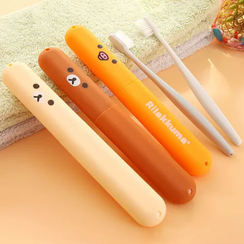 Портативная зубная щетка для путешествий, мультяшная коробка для хранения, кисть