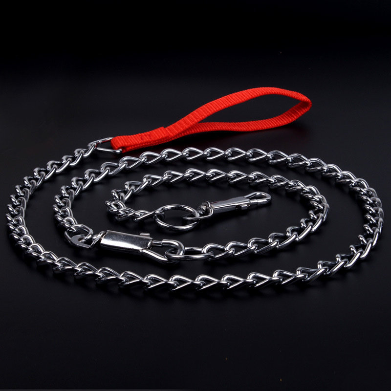 Dog rope, dog traction rope, dog collar, small and medium-sized dog, anti-bite, iron chain, bite-resistant, dog walking chain, large dog