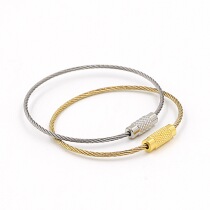 Stainless steel wire key ring gold silver DIY pendant accessories send 9-pin open ring key ring