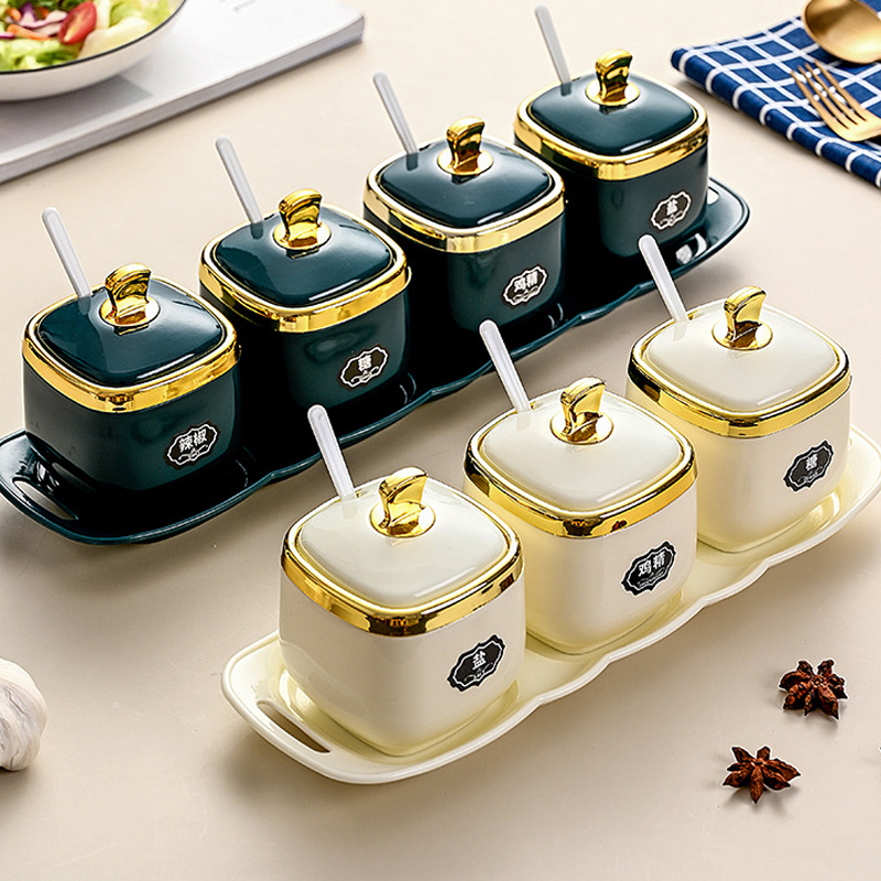 MSG dry seasoning storage box set combination seasoning box home kitchen high-end luxury net red bottle ins