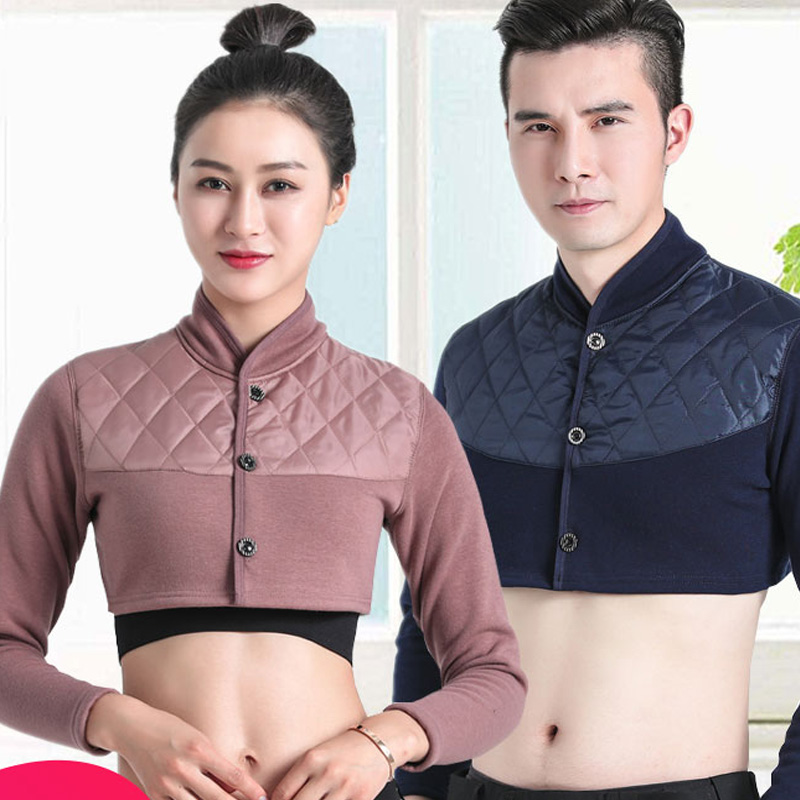 Sleeping at night neck shoulder pad warm waistcoat nursing shawl plus velvet short antifreeze men's winter clothes for night use