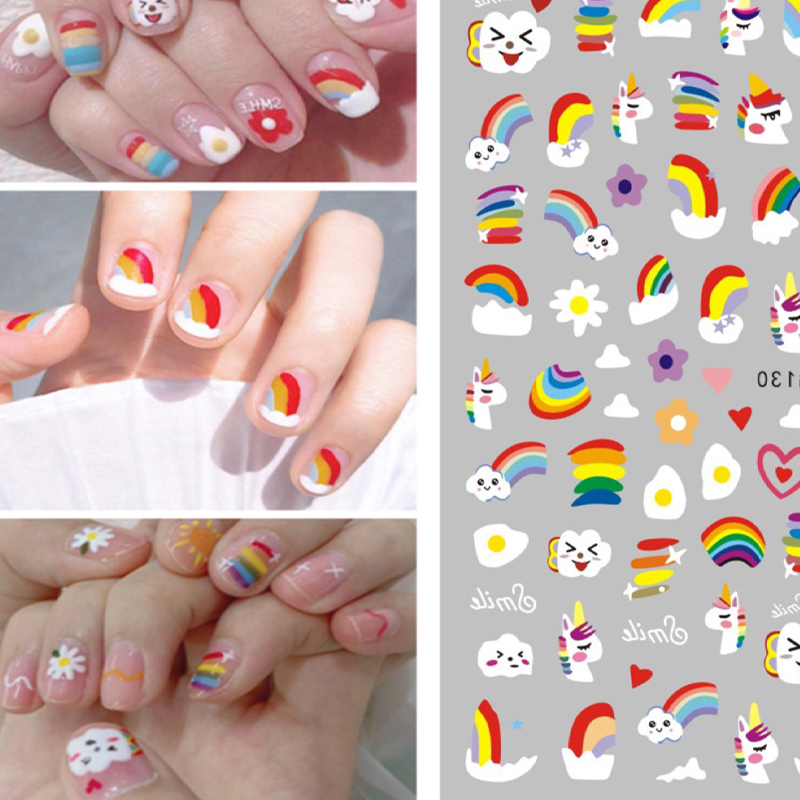 Safe waterproof cartoon children's nail stickers non-toxic tasteless little girl baby 2021 new net red patch decal