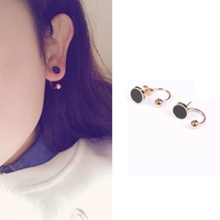 3040 Черные круглые уши ювелирные изделия