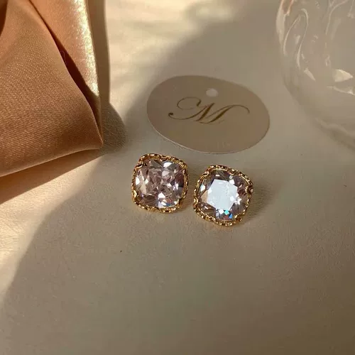 Геометричные маленькие изысканные брендовые серьги с цирконом, коллекция 2021, простой и элегантный дизайн