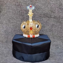 Lotus crown crown purple gold crown antique crown handmade lotus crown hexagonal hat handmade Tai Chi crown