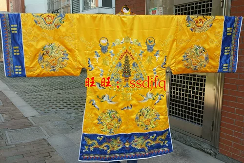 Zhengyi Gongpao Gongfang Fang Fend Dragon French одежда толстое золото шелковое шелк имитированный метод золотой линии ручной работы