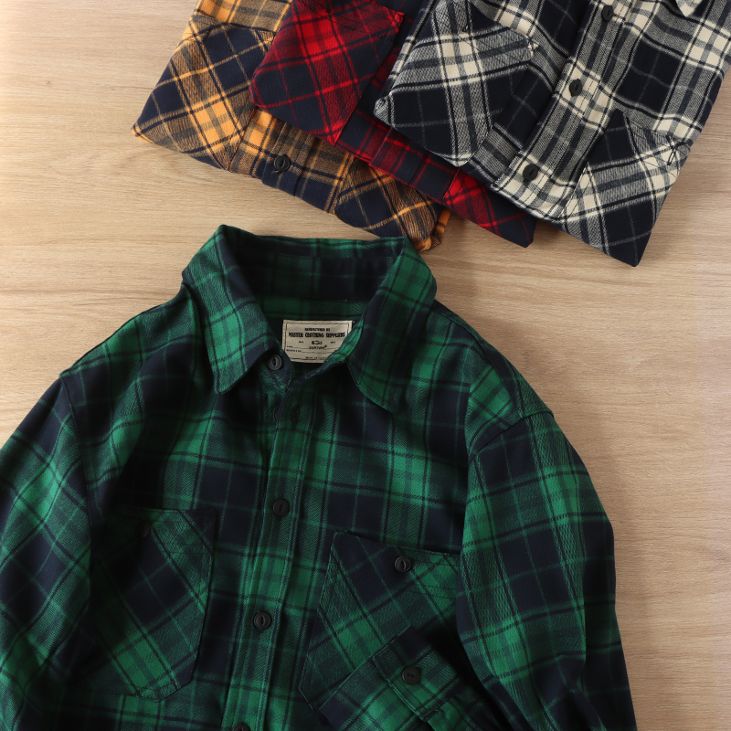 Japanese-Style Pure Cotton Plaid Shirt, New Spring Thickened Brushed Washed Fabric Long-Sleeve Shirt, Casual Jacket for Men