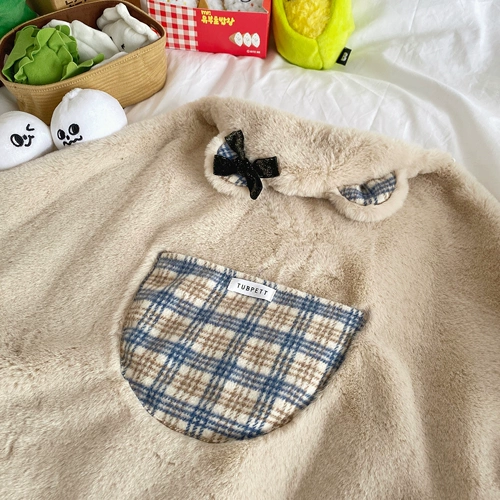 Бархатное одеяло, милый демисезонный удерживающий тепло плащ, с медвежатами