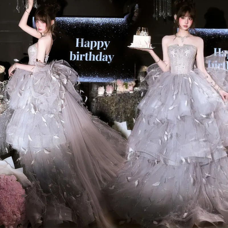 New Photo Studio Theme Three Lives Three Worlds Starry Sky Feather Cinderella Cake Dress Wedding Dress Birthday Adult Photo Shoot Dress New Photo Studio Theme Three Lives Three Worlds Starry Sky Feather Cinderella Cake Dress Wedding Dress Birthday Adult Photo Shoot Dress