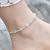 Pure silver foot chain woman 999 foot silver forwarding pearl coin trick foot chain subnet red sexy brief about 100 hitch silver decoration