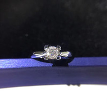 Yiqi jewelry 30-point effect diamond ring white 18K gold group set 14-point wedding diamond ring female