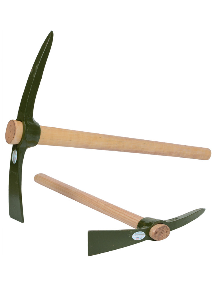 6411 engineer 102 small foreign pickaxe 101 large crusader green pickaxe pointed flat wood handle steel pickaxe for combat