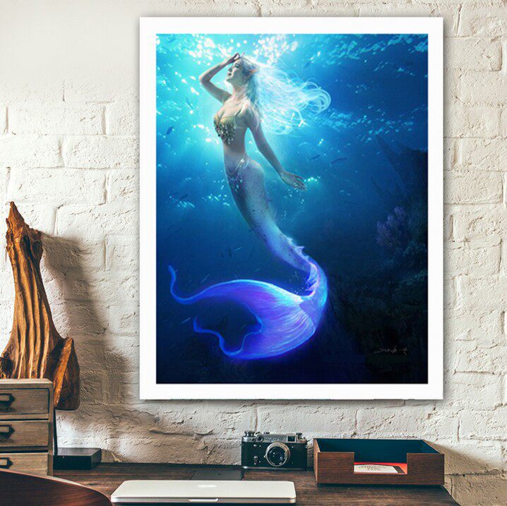 New 5d diamond painting full of diamond embroidery mermaid cartoon character stick diamond cross stitch living room bedroom simple and modern