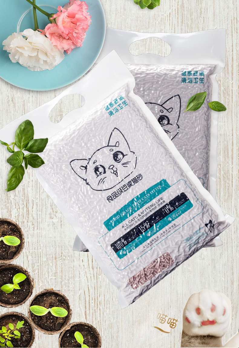 Đậu hũ mèo có thể xả nước vệ sinh trà xanh hương vị sữa hương vị ban đầu 6L khử mùi cụm 2,5kg cát cát ưu đãi đặc biệt - Cat / Dog Beauty & Cleaning Supplies lược chải lông poodle