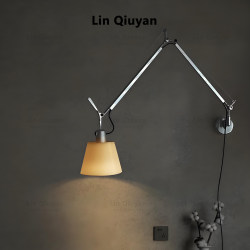 Italian Tolomeo Swing Arm Telescopic Designer Minimalist Creative Study Bedroom Bedside Reading Vintage Wall Lamp