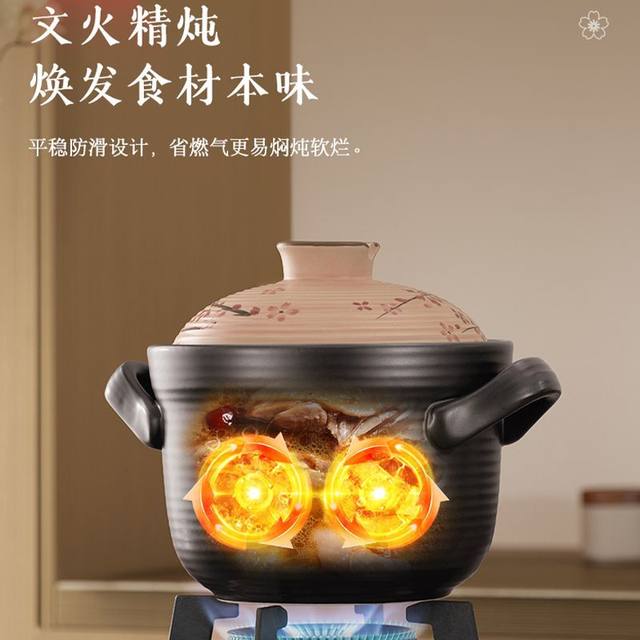 Supor Clay Pot for Home Use, Gas Stove Compatible, High Temperature Resistant, Not Easy to Crack, Ceramic Pot for Rice and Soup, Small Clay Pot