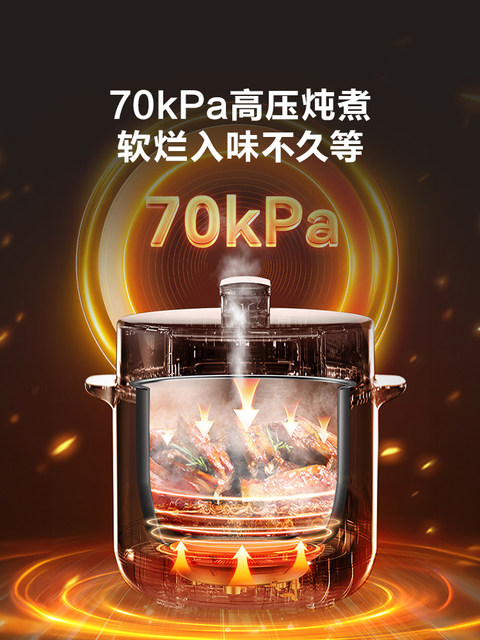 Supor Electric Pressure Cooker for Home Use, 6L Stainless Steel, Non-Coating, Smart New Model, Dual Pot Rice Cooker