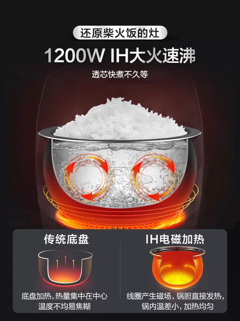 Supor Electric Rice Cooker for Home Use, Multifunctional Smart 4-Liter Rice Cooker with Ih Ball-Shaped Inner Pot, Genuine 2025 New Model