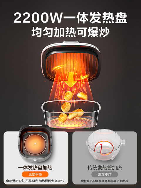 Supor Electric Griddle for Home Use, Double-Sided Heating, Deep Frying Pan, Detachable and Washable Hot Pot Grilling Machine