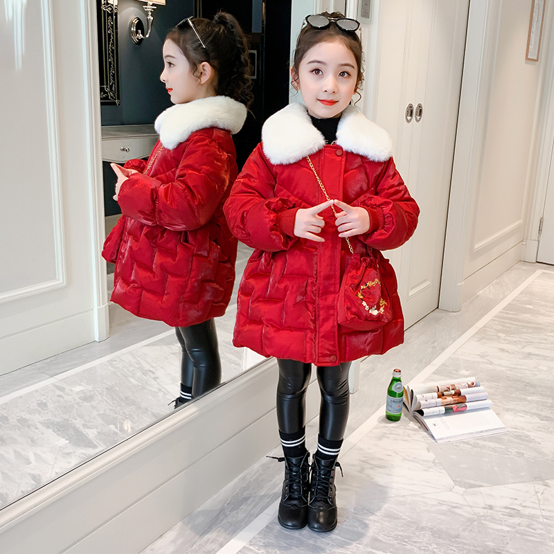 Girls cotton clothes winter clothes 2021 new winter foreign school girls cotton padded jacket coat 12 years old