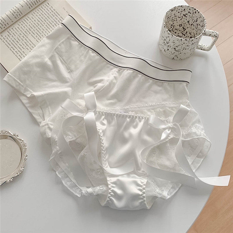 Ultra Sweet Couple Pants Cotton Crotch Summer Thinness Day Ensemble Sweet silk with mesh yarn Sexy micro-transparent male and female gift sweets