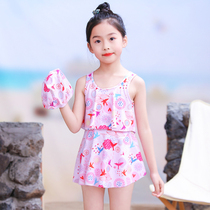 Childrens bathing suit girl baby sunscreen swimsuit CUHK kid kid cute split skirt swimsuit spa suit